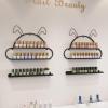 ZBJDX Wall Nail Polish Displays, Rabbit Appearance Metal Storage Rack, for Storing Nail Polish, Essential Oils, Various Small Bottles,Black view 3