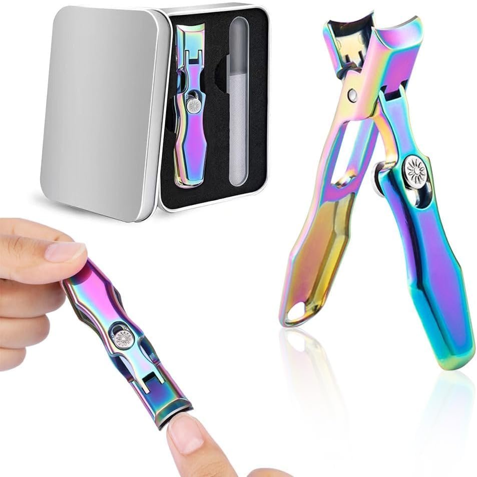 2024 Upgrade Portable Ultra Sharp Nail Clippers,Nail Clipper with Catcher Toe Nail Clippers for Thick Nails with Storage Case Large Opening Nail Clipper,Stainless Steel Nail Clipper (Colorful, 2 Sets)