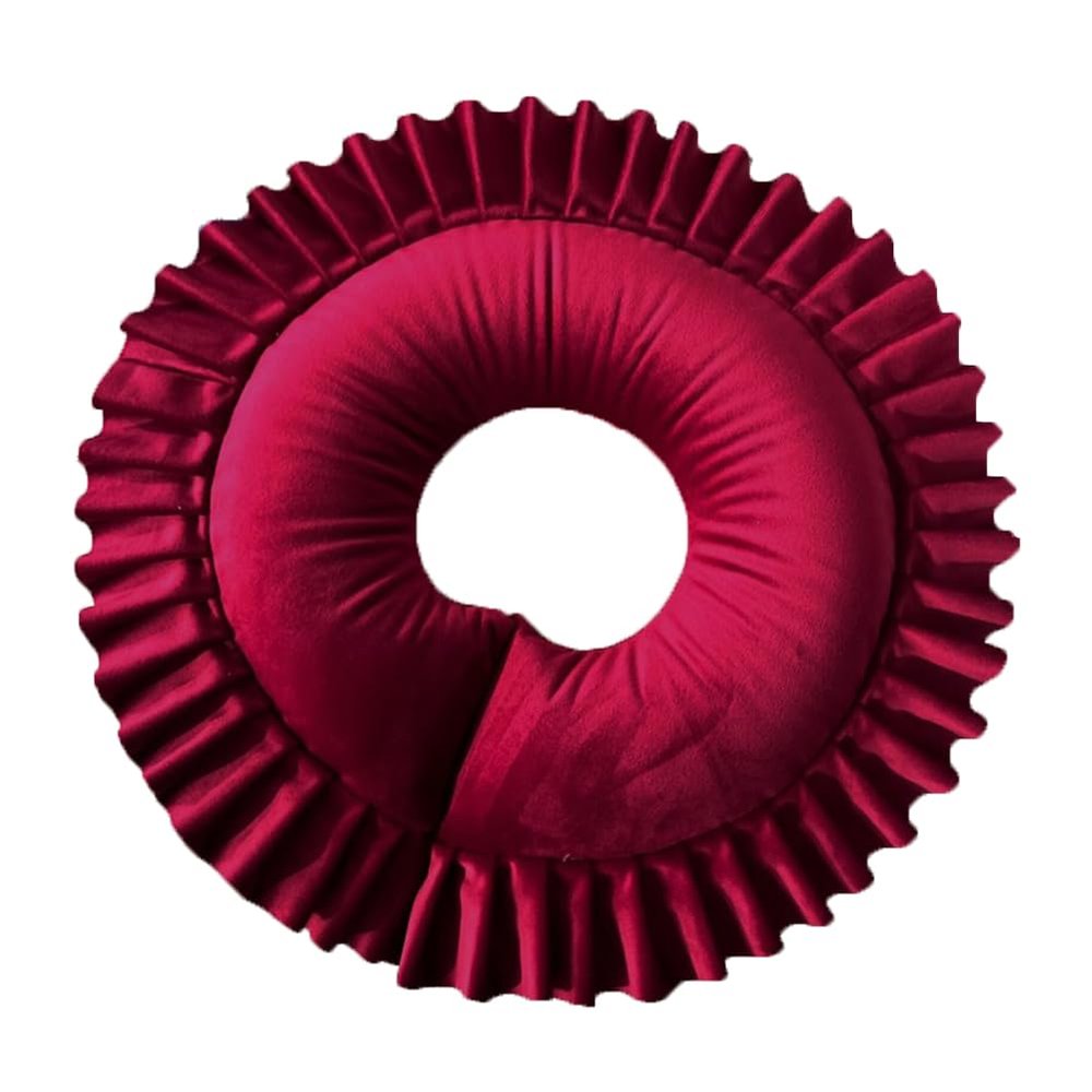 Flush of Dawn Soft Face Down Massage Pillow Washable Massage Head Pillow for Bed Massage Table Cradle Headrest Face Pillow Cushion (Wine red)