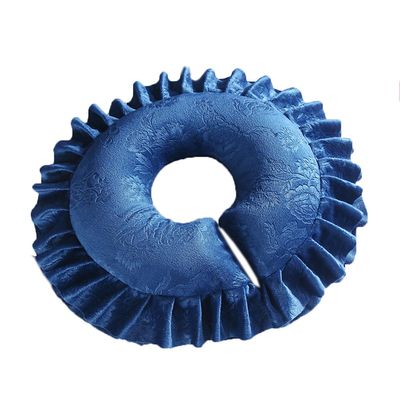Flush of Dawn Plush Headrest Face Cushion Creative Face Down Massage Head Pillow for Bed Massage Table Cradle Face Pillow (Navy blue)