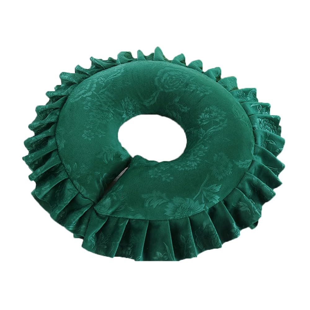 Plush Headrest Face Cushion Creative Face Down Massage Head Pillow for Bed Massage Table Cradle Face Pillow (Blackish green)
