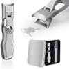 2024 Upgrade Portable Ultra Sharp Nail Clippers,Nail Clipper with Catcher Toe Nail Clippers for Thick Nails with Storage Case Large Opening Nail Clipper,Stainless Steel Nail Clipper (Silver, 2 Sets) view 1