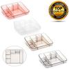 SagaSave Clear Cosmetic Vanity Makeup Organizer - Make Up & Jewelry Compact Compartment Storage Case Display for Dresser, Bathroom, Vanity, Beauty Supplies (Gray) view 3