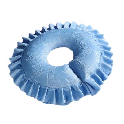 Plush Headrest Face Cushion Creative Face Down Massage Head Pillow for Bed Massage Table Cradle Face Pillow (Sky blue)