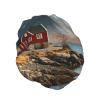 House near Mountains Shower Cap for Women Men Waterproof Hair Cap with Elastic Band Double Layered Bath Caps Reusable Bathing Shower Caps for all Hair Types view 2