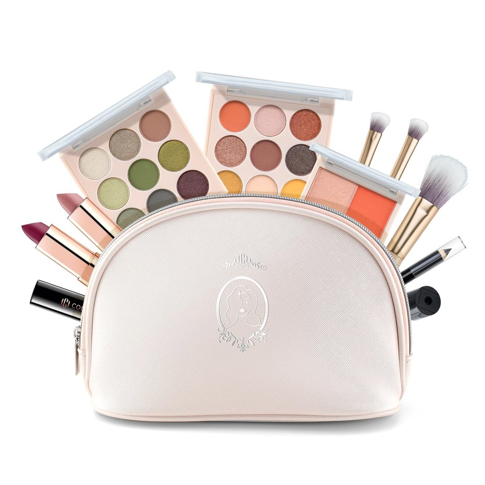 Color Nymph Makeup Kits For Teens Girls | All In One Make up Set With Cosmetics Bag | Included Eyeshadow Blush Lipstick Lip Pencil Eye Pencil Brush Mascara | Travel Friendly Makeup Bag Design