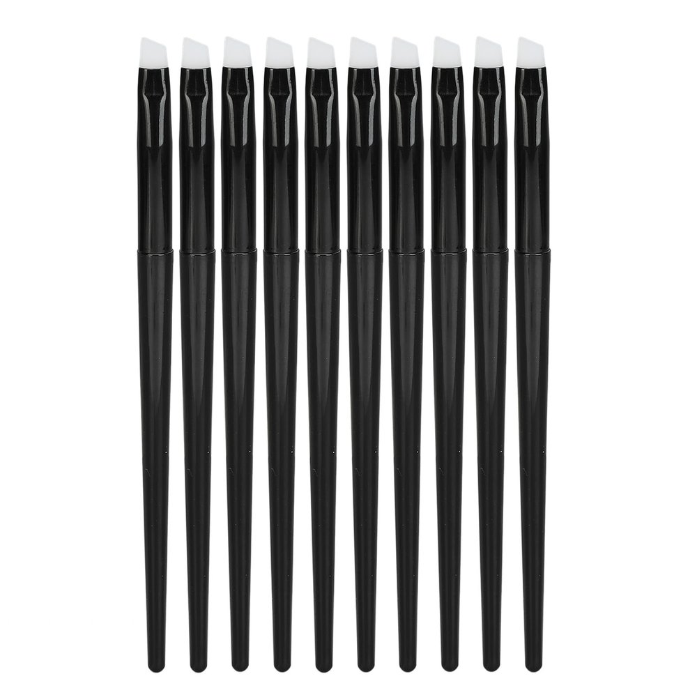 Glomora 10pcs Eye Brush Angled Eyebrow Brush, Silicone Eyebrow Liner Eyeshadow Precise Application Eye Makeup Tool