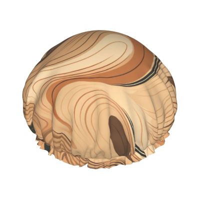 Simple Lines Shower Cap for Women Men Waterproof Hair Cap with Elastic Band Double Layered Bath Caps Reusable Bathing Shower Caps for all Hair Types