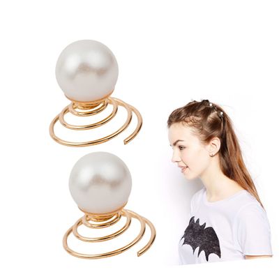 12Pcs Golden Imitation Pearl Hair Pins Elegant Spiral Hair Accessories for Bridal Prom Party Birthday Hairstyles