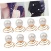 12Pcs Golden Imitation Pearl Hair Pins Elegant Spiral Hair Accessories for Bridal Prom Party Birthday Hairstyles view 2