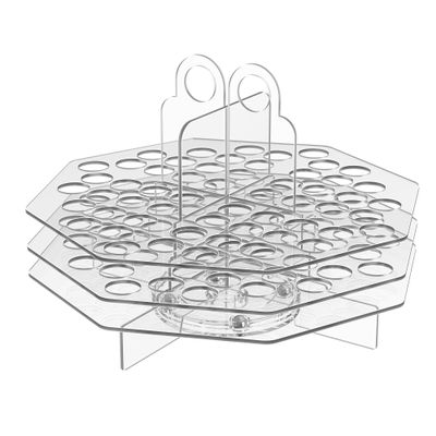 Marketing Holders Cosmetic Storage Caddy 56 Slot Clear Acrylic Makeup Mascara Lipstick and Balm Space Saving Oil Perfumery Rotating Organizer
