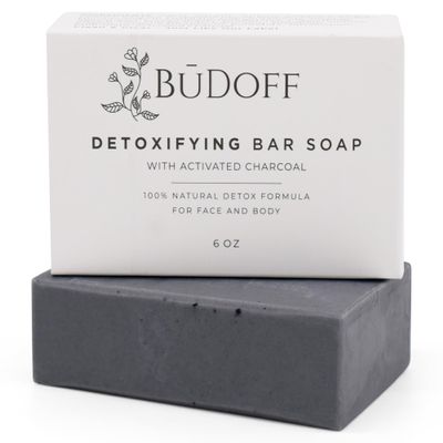 Activated Charcoal Body Wash Bar Soap - Gently Remove Excess Oil & Impurities - Clears Pores - Acne - Shea, Cocoa, and Mango Butter Men, Women, Teens, Kids Face and Body 6 Oz Bar Soap Made in USA
