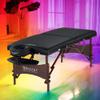 30" Newport Black Portable Massage Table Master Massage Package with Aurora Multicolor Atmosphere Ambient Lighting System view 1