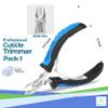 Cuticle Trimmer with Non-Slip Grip Handle Professional Stainless Steel Cuticle Cutter Sharp Blades Double Spring Cuticle Nippers for Nail Care Pedicure Manicure Nail Tools (Blue-Black) view 2