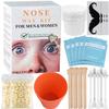 100g Nose Hair Waxing Kit with 30 Applicators (Up to 30 Uses), 10 Mustache Guards, 15 Wipes for Quick and Painless Hair Removal on Nose, Ears, and Face - For Men and Women view 1