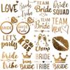 16 PCS Wedding Cheers Bachelorette Temporary Tattoos For Women Men Adults, Flash Glitter Gold Metallic Tattoos Girls Bachelor Party Favor Supplies Decoration, Bulk Bridesmaid Team Bride Tribe Love view 1
