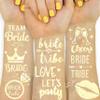 16 PCS Wedding Cheers Bachelorette Temporary Tattoos For Women Men Adults, Flash Glitter Gold Metallic Tattoos Girls Bachelor Party Favor Supplies Decoration, Bulk Bridesmaid Team Bride Tribe Love view 2