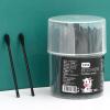 GLGIONDUB Ear Spoon Cotton Swab Double Head Makeup Household Disposable Cotton Swab Cleaning Ear Pick 100 Cotton swabs, Black view 1