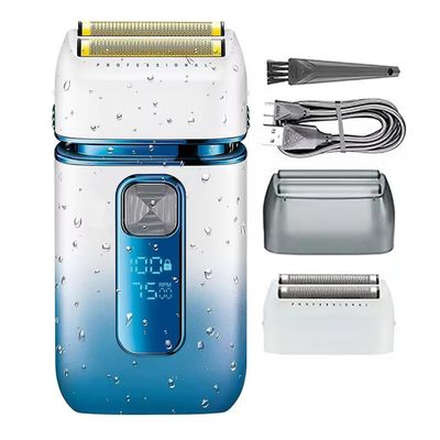 Men's Shaver, Electric Shaver Professional Shaving Machine Rechargeable Beard Trimmer Waterproof Razor Reciprocating Shaver for Men (Color : White)