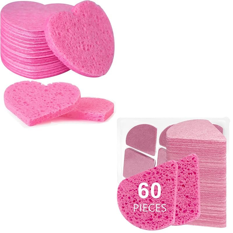 110-Count Face Sponges for Cleansing - Compressed Sponges Facial, Pink