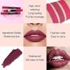 Deep Dark Red Matte Lipstick and Lip Crayon Liner Pencil Pen Set for Women Lip Stain Long Lasting Waterproof labiales (1, 1Pcs 03# Dark Grape Purple) view 4