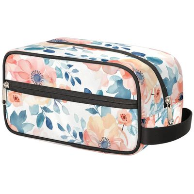 Vatrepeo Toiletry Bag for Men Pastel Watercolor Flower Travel Toiletry Organizer Traveling Dopp Kit Shaving Bag with Large Capacity for Toiletries Accessories