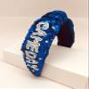 Miracle Collection Game Day Classic Cross Knotted Headband for Women and Girls. (BLWT-SEQUINS) view 2