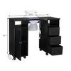 Black Manicure Table Nail Desk, Bauty Spa Salon Workstation Cabinets, Nail Desk for Nail Tech, Nail Tech Table Nail Table Station,Storage Cabinet & Drawers 101 x 45 x 78CM view 2