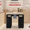 Black Manicure Table Nail Desk, Bauty Spa Salon Workstation Cabinets, Nail Desk for Nail Tech, Nail Tech Table Nail Table Station,Storage Cabinet & Drawers 101 x 45 x 78CM view 4