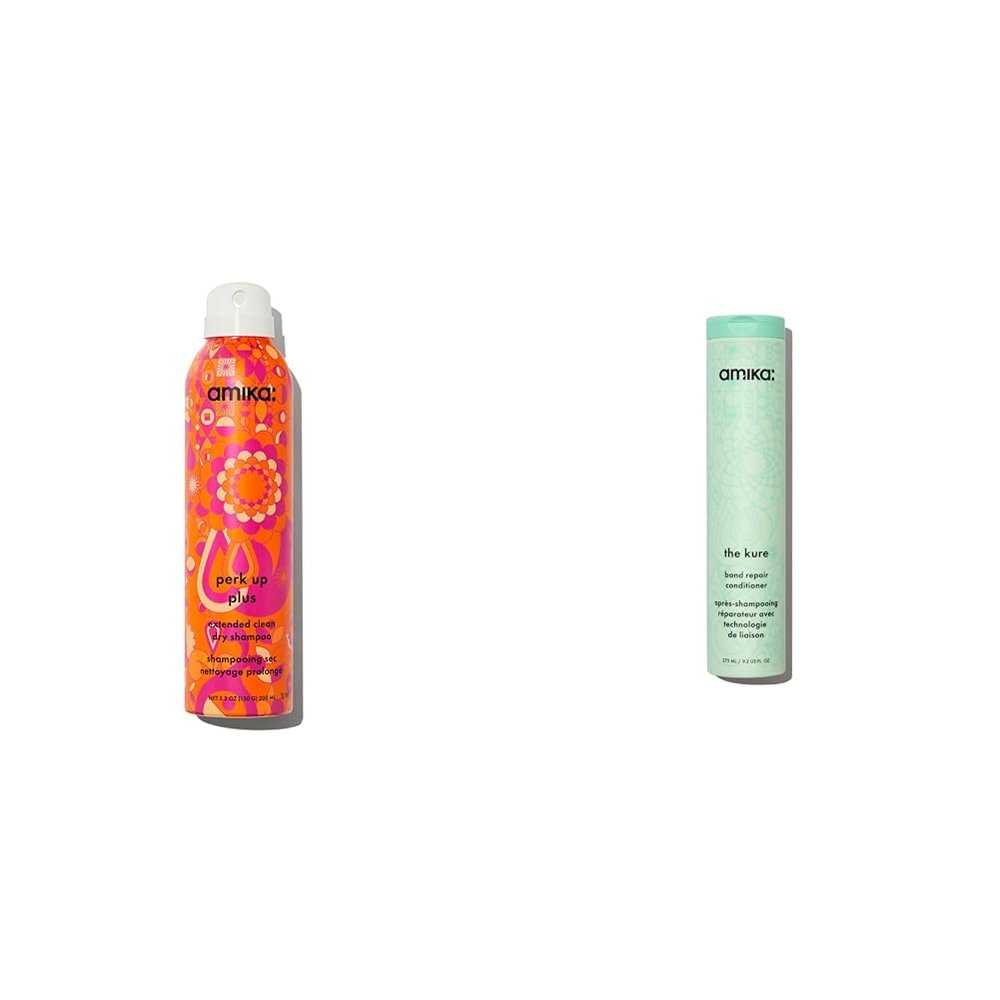 Amika perk up plus extended clean dry shampoo 5.3oz & the kure bond repair conditioner 275ml bundle