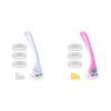 Billie Razors for Women Shave Kit with Womens Razor, 4 x 5-Blade Razor Refills, Magnetic Holder - Cool Blue and Malibu view 1