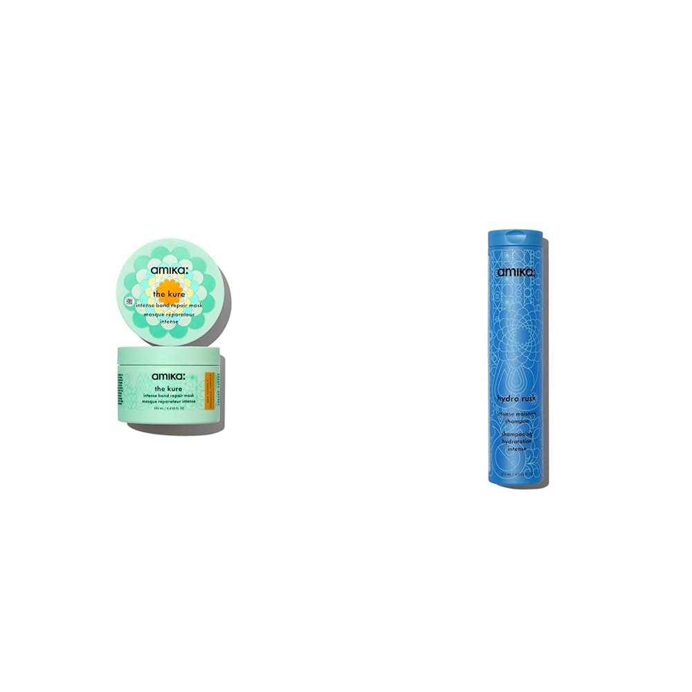 Amika intense bond repair mask 250ml, hydro rush moisture shampoo 275ml