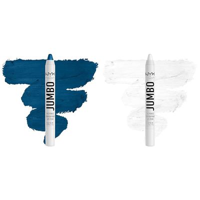 NYX PROFESSIONAL MAKEUP Jumbo Eye Pencil Bundle - Blueberry Pop (Blue) and Milk
