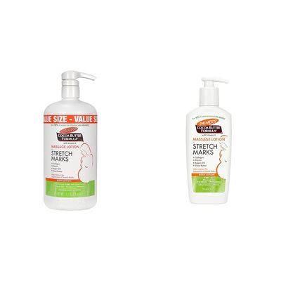 Palmer's Cocoa Butter Pregnancy Stretch Mark Lotion with Shea Butter, Oils, Collagen, and Elastin, 33.8 and 8.5 Ounces