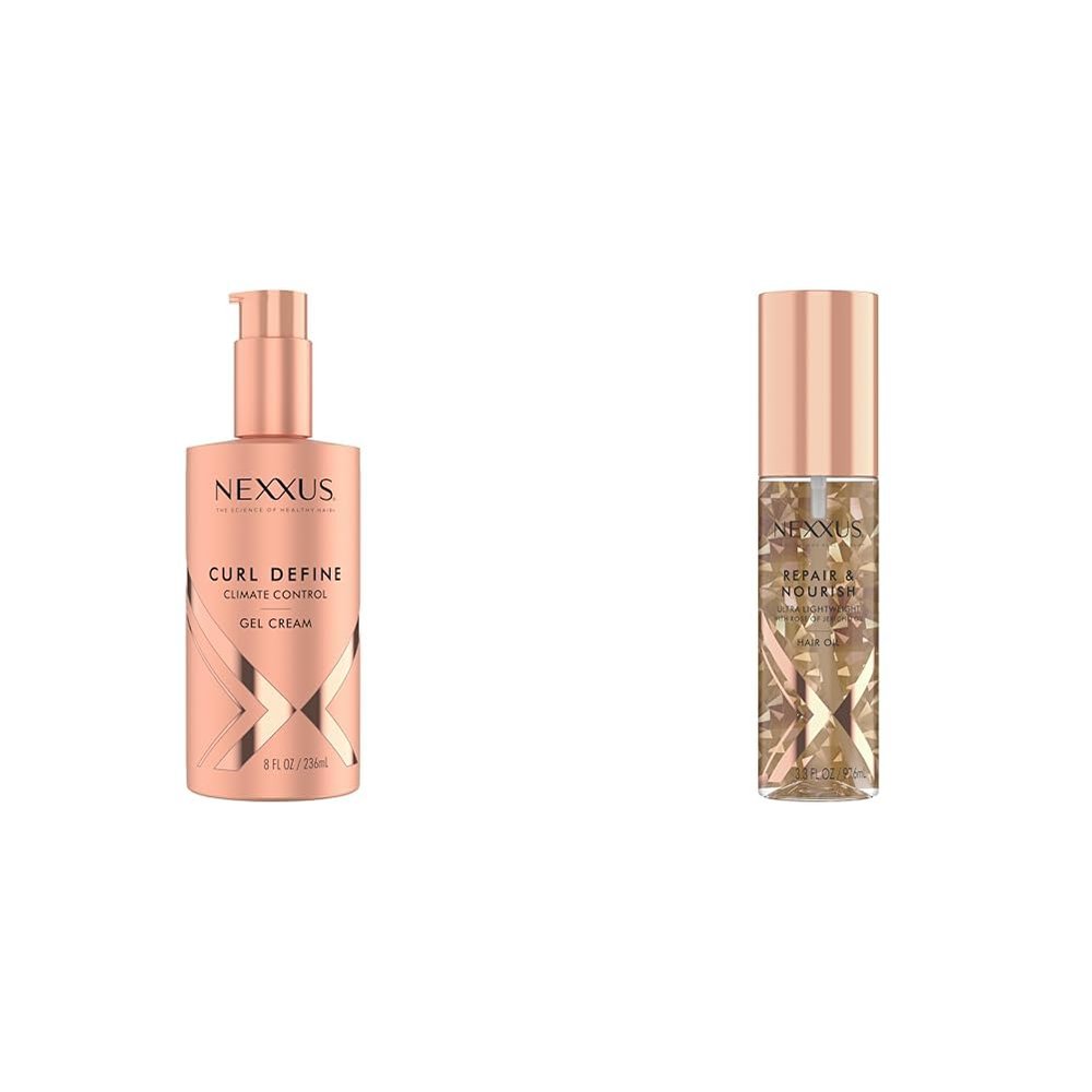 Nexxus Climate Control Gel Cream Curl Define for Cashmere Curls 8 oz Ultra Lightweight Hair Oil Repair & Nourish 3.3 fl oz