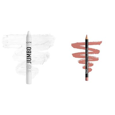 NYX PROFESSIONAL MAKEUP Jumbo Eye Pencil Milk & Slim Lip Pencil Nude Pink Bundle