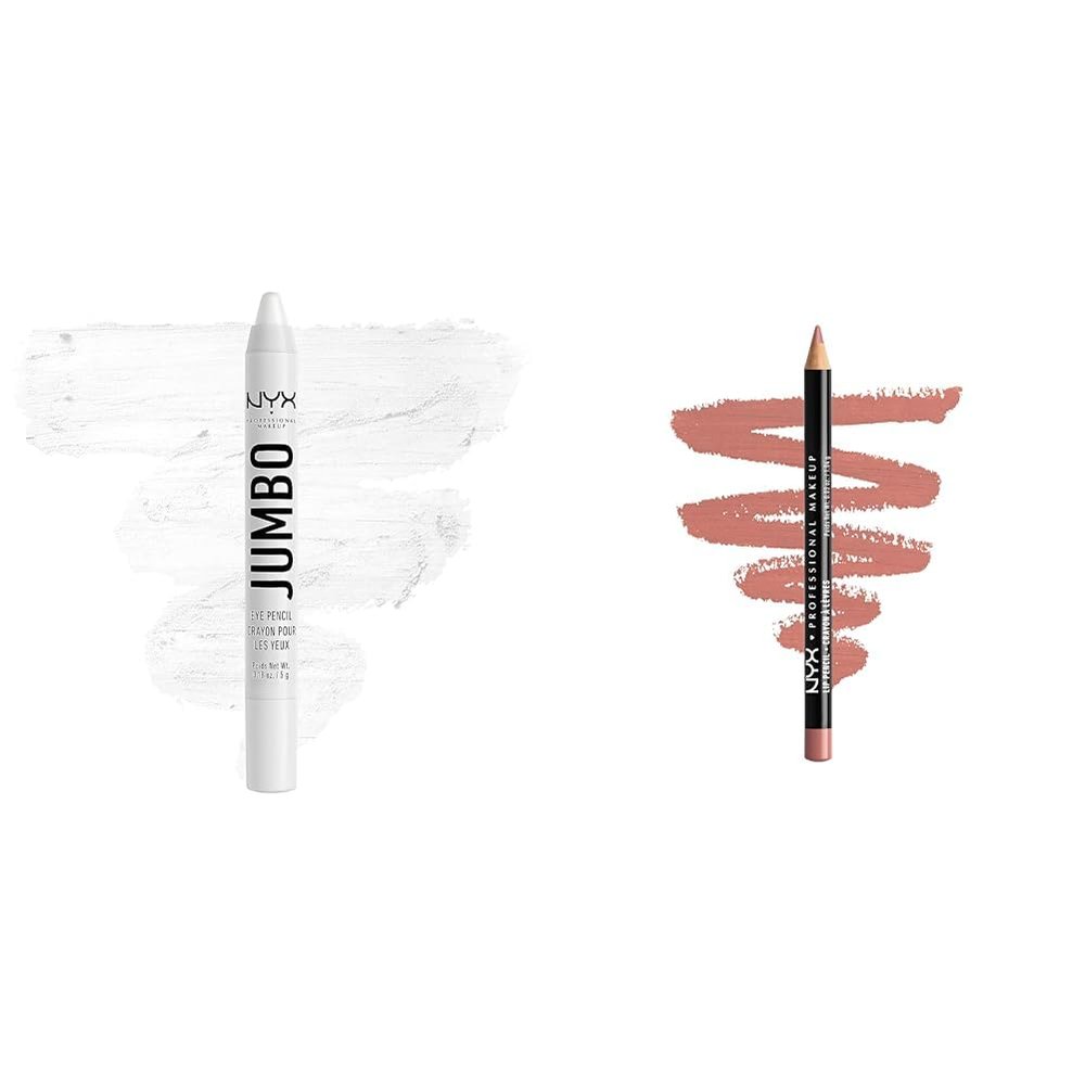 NYX PROFESSIONAL MAKEUP Jumbo Eye Pencil Milk & Slim Lip Pencil Nude Pink Bundle