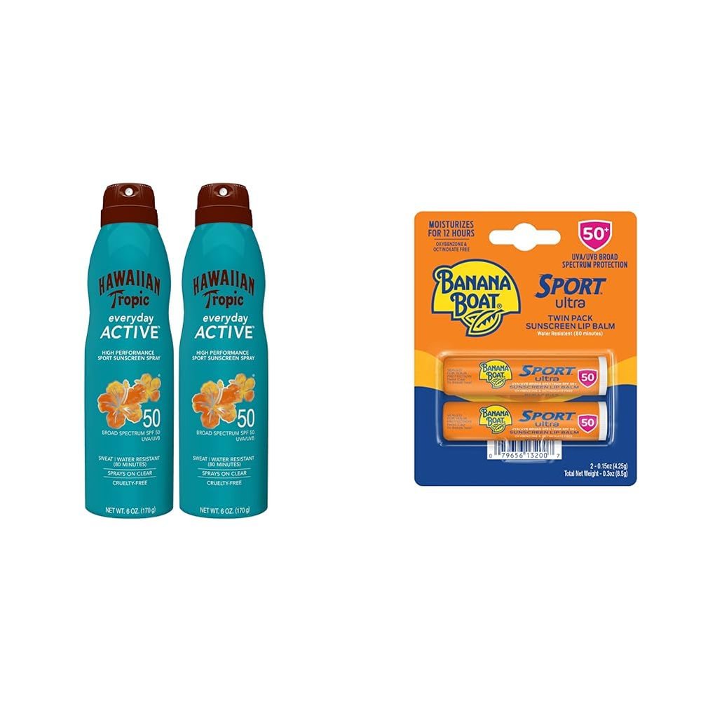 Hawaiian Tropic & Banana Boat Sunscreen SPF 50 Twin Pack Bundle