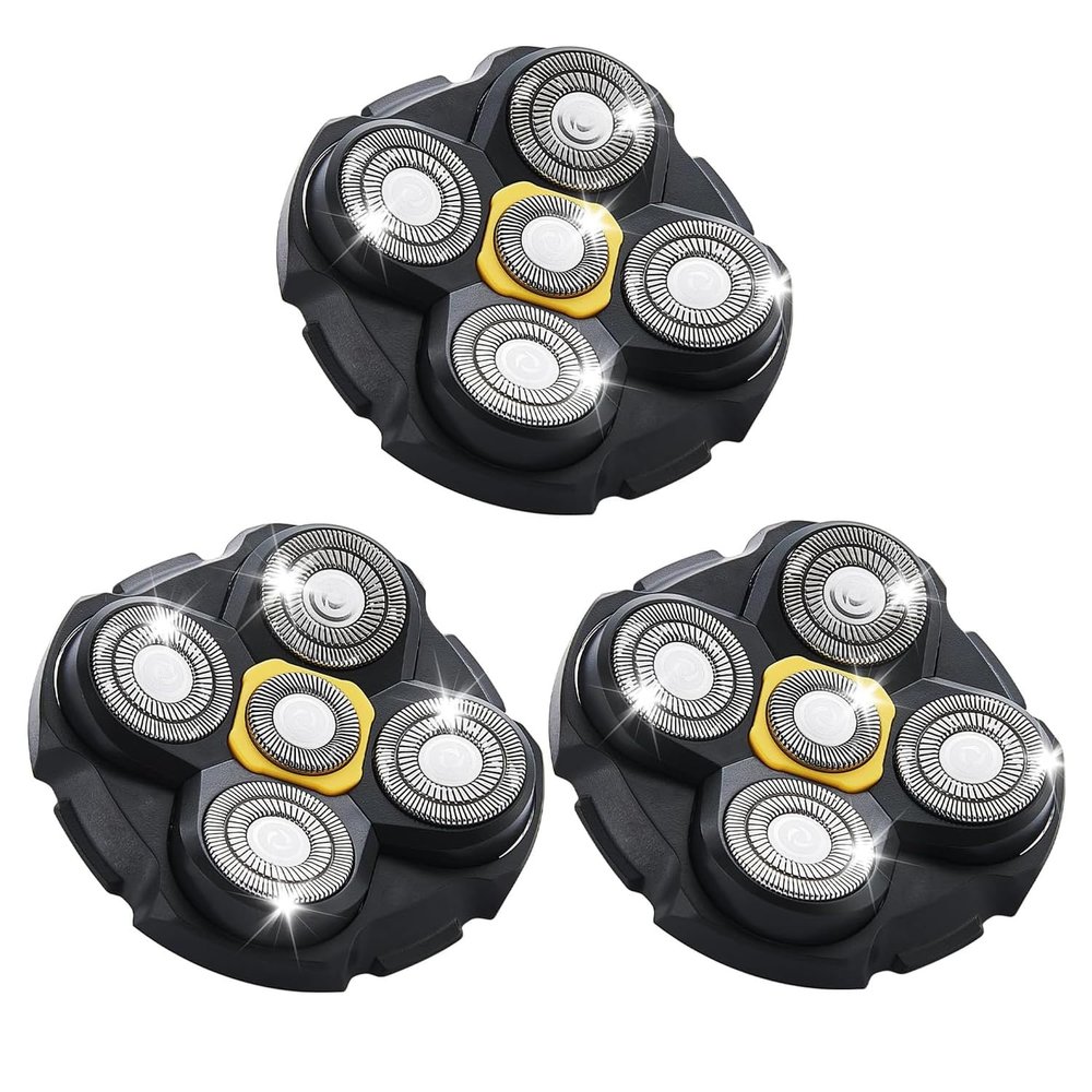 Shaver Replacement Heads Compatible with Microtouch Titanium Head Shaver, for Bald Men 3 Pack