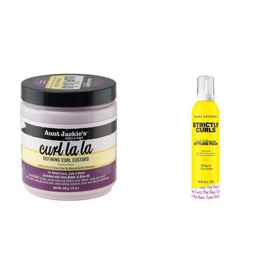Aunt Jackie's Curl La La Defining Custard 15 Oz & Marc Anthony Strictly Curls Styling Foam 10 Oz Bundle