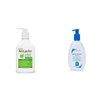 AmLactin Daily Nourish 12% - 14.1 oz Body Lotion and Vanicream Gentle Facial Cleanser - 8 fl oz