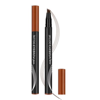 AIUEO Microblading Eyebrow Pencil Dark Brown Eyebrow Pen Long Lasting Waterproof Eyebrow Pen for Natural Makeup,Lapiz De Cejas a Prueba De Agua-Dark Brown