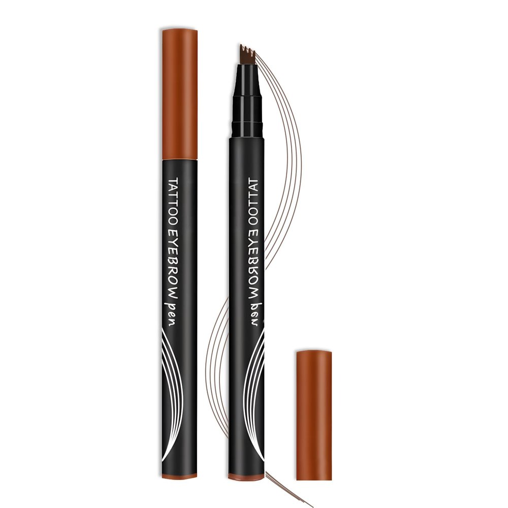 AIUEO Microblading Eyebrow Pencil Dark Brown Eyebrow Pen Long Lasting Waterproof Eyebrow Pen for Natural Makeup,Lapiz De Cejas a Prueba De Agua-Dark Brown