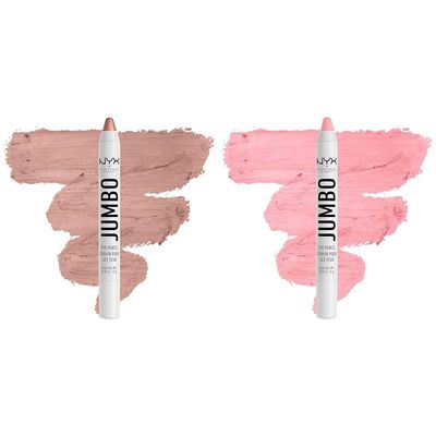 NYX Jumbo Eye Pencil Duo - Iced Latte & Sherbet Blendable Eyeshadow Stick & Eyeliner Pencils