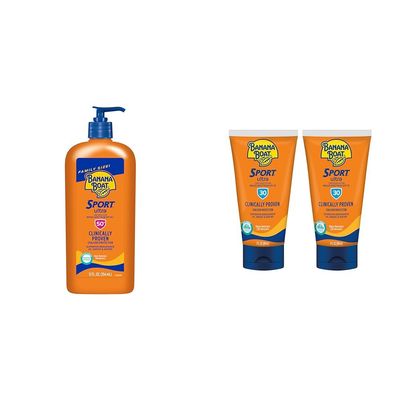 Banana Boat Sport Ultra Sunscreen Lotion SPF 50 12oz & SPF 30 3oz Twin Pack