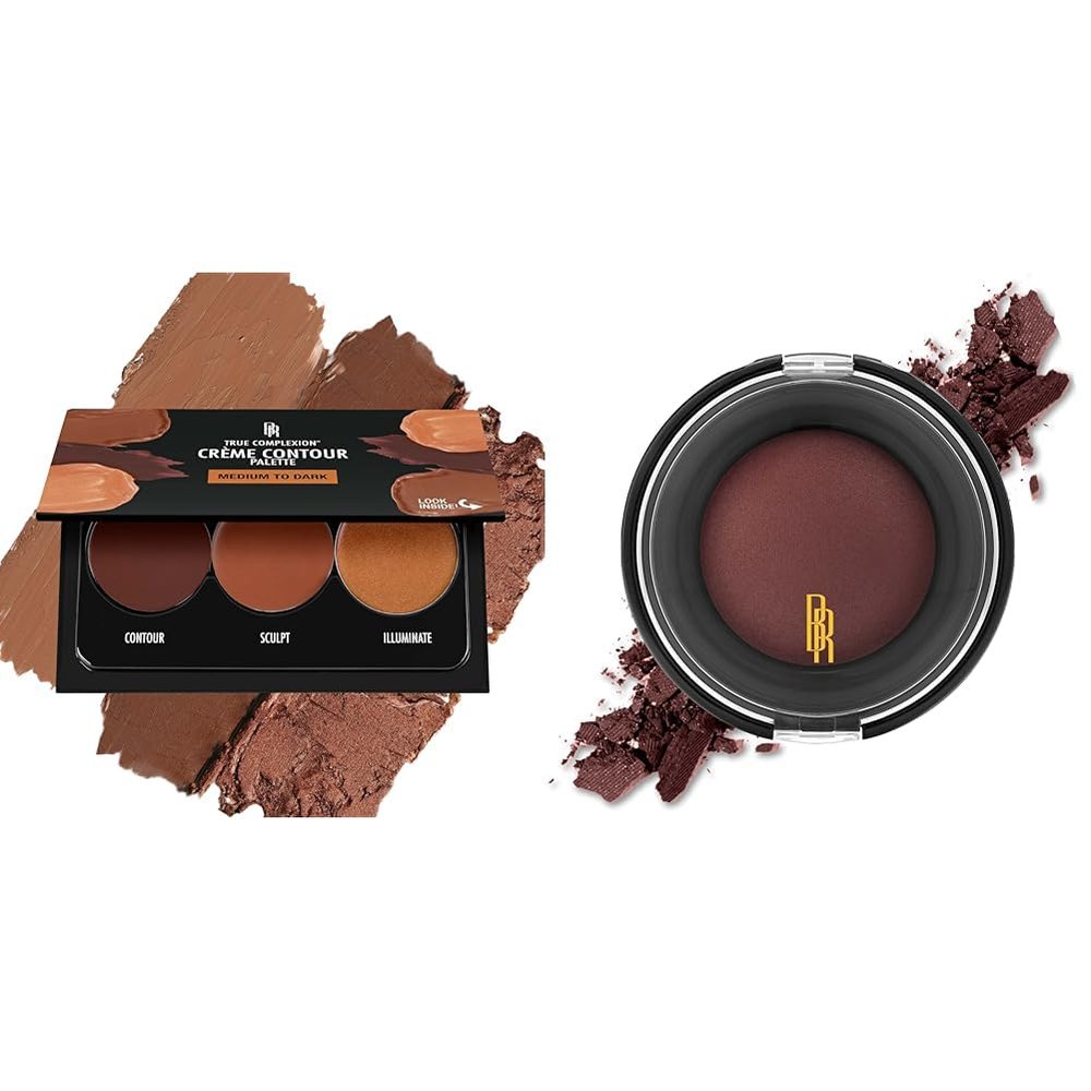 Black Radiance True Complexion Contour Palette and Artisan Color Baked Face Powder Blush Makeup Bundle, 7.5 Gram