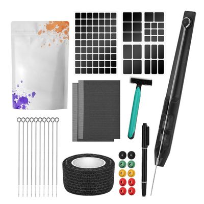 Hand Poke and Stick Tattoo Kit Body Artist Template Sticker Needle Set with Bandage 7RL, tattoo kit