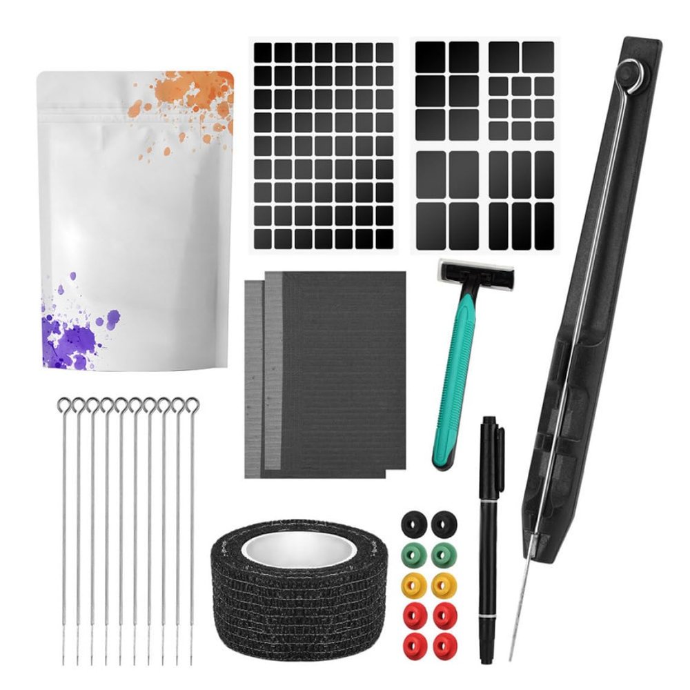 Hand Poke and Stick Tattoo Kit Body Artist Template Sticker Needle Set with Bandage 7RL, tattoo kit