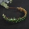 Teyglen Rhinestone Wedding Headband Crystal Headpiece Bridal Headband Tiara Green Rhinestone Hair Band Hoop Wedding Hair Accessories for Women(Green) view 3