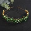 Teyglen Rhinestone Wedding Headband Crystal Headpiece Bridal Headband Tiara Green Rhinestone Hair Band Hoop Wedding Hair Accessories for Women(Green) view 4